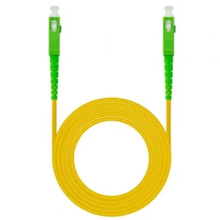 Nanocable Cable de Fibra Óptica SC/APC a SC/APC Monomodo Simplex LSZH, 3m, Amarillo